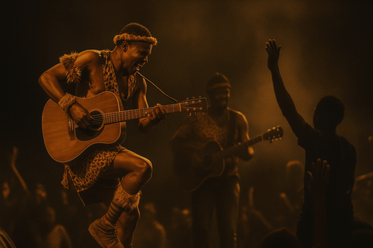Maskandi dancers performing live on stage