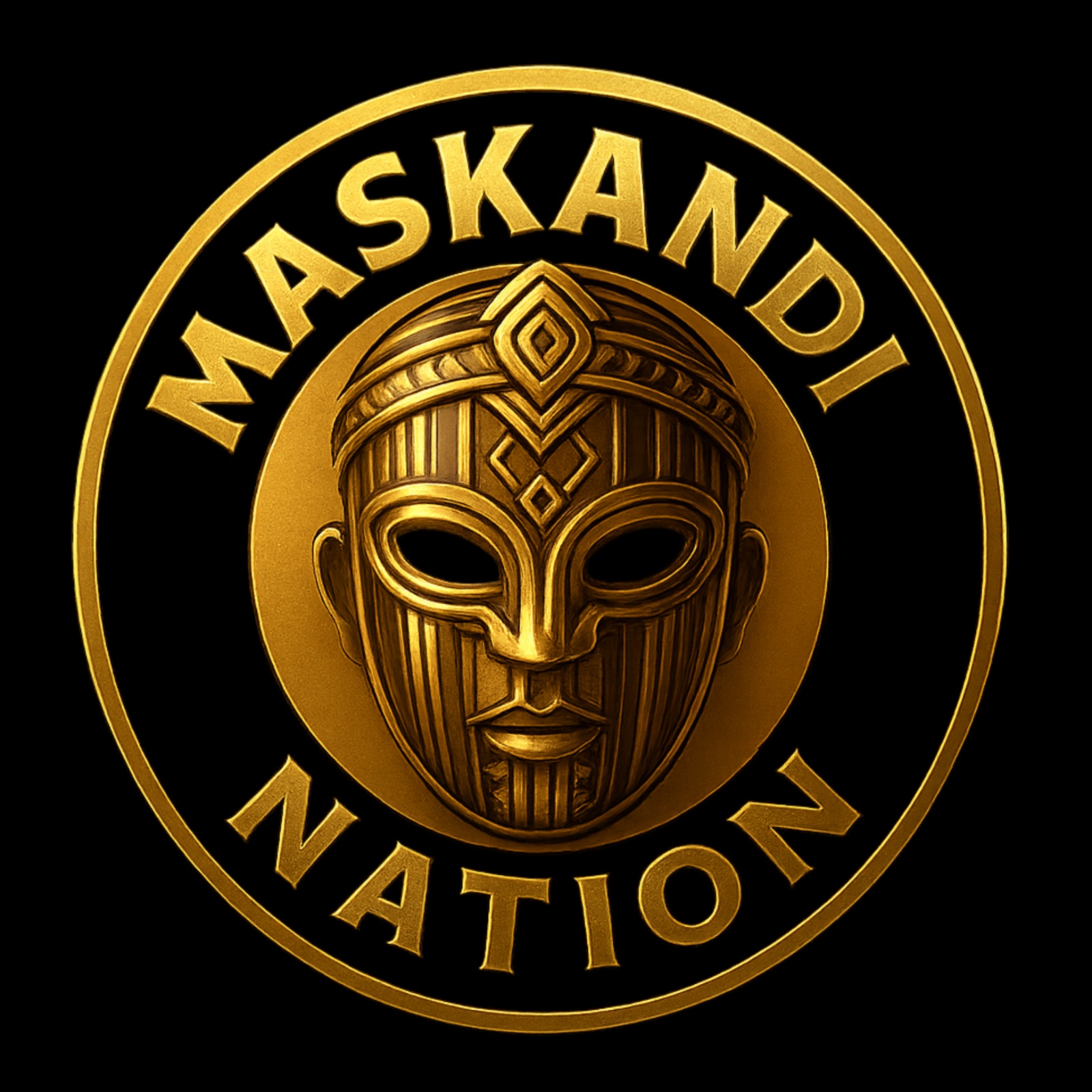 Maskandi Nation logo in gold and black representing South African traditional music and heritage